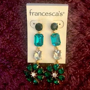 💚NWT Francesca’s Emerald Gem-Drop Earrings💚